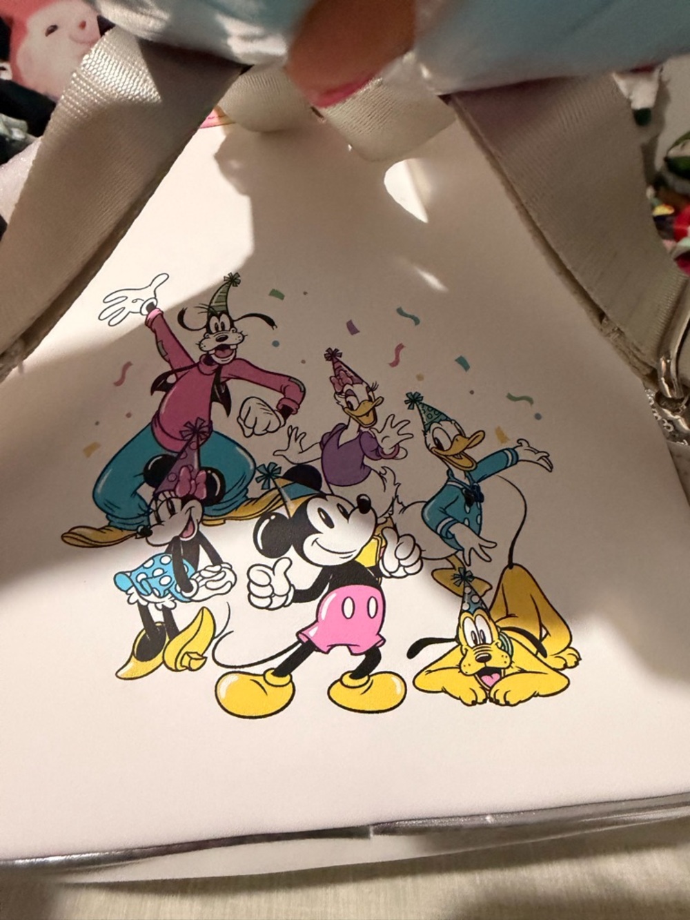 Disney Loungefly Silver Sequin Confetti Mini Backpack - Picture 3 of 5